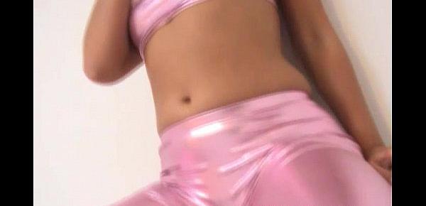  Watch me teasing hard in tight pink PVC panties